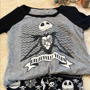 Disney Gray and Black Jack Skeleton pajamas size small